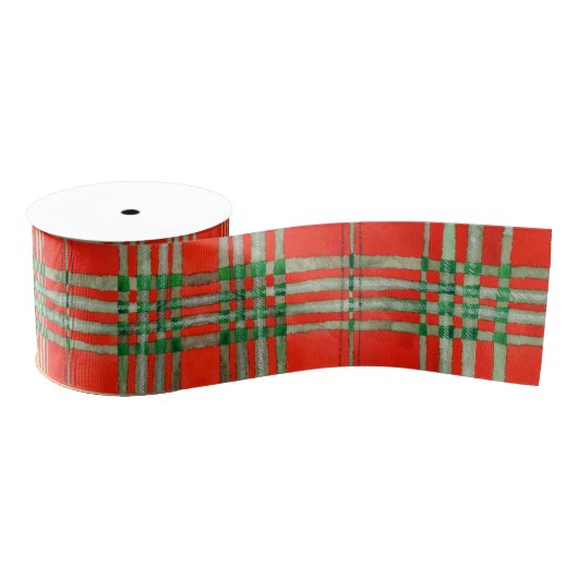 ROOD SCOTT TARTAN 3"Breed Grosgrain Lint (Spoel)