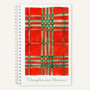 ROOD SCOTT TARTAN 5.5x8.5 spiraal Notitieboek