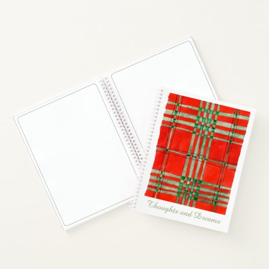 ROOD SCOTT TARTAN 8.5x11 spiraal Notitieboek (Binnen)