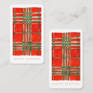 ROOD SCOTT TARTAN Bladwijzer - 3.5x2 Kaart + Tekst Notitiekaartje
