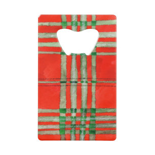 ROOD SCOTT TARTAN Credit Card Flesopener Kredietkaart Flessenopener
