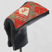 ROOD SCOTT TARTAN Golf Putter Hoesje + Initiaal Golfheadcover (3/4 voorkant)