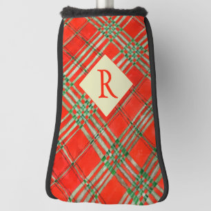 ROOD SCOTT TARTAN Golf Putter Hoesje + Initiaal Golfheadcover