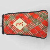 ROOD SCOTT TARTAN Golf Putter Hoesje + Initiaal Golfheadcover (Voorkant)