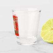 ROOD SCOTT TARTAN Shot Glass + Initiaal Shot Glas (Rechts)