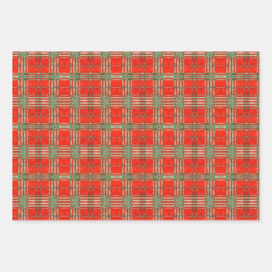 ROOD SCOTT TARTAN Vlak Blad Verpakkend Document Inpakpapier Vel (Voorkant 3)