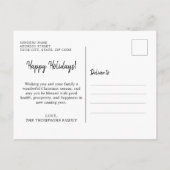 Rood  script met kerstboomrand briefkaart (Achterkant)