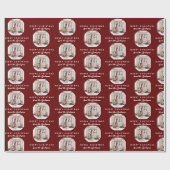 Rood script naam kerstfamilie foto cadeaupapier (Vlak)