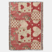 Rood Shabby Chic Patchwork Deken (Voorkant Verticaal)