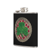 Rood Shamrock on Celtic Knots Flask Heupfles (Links)