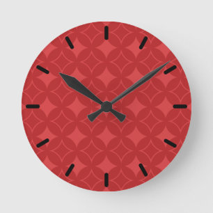 Rood shippo patroon ronde klok