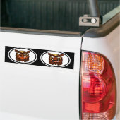 Rood Shisa paar Bumpersticker (Op Truck)