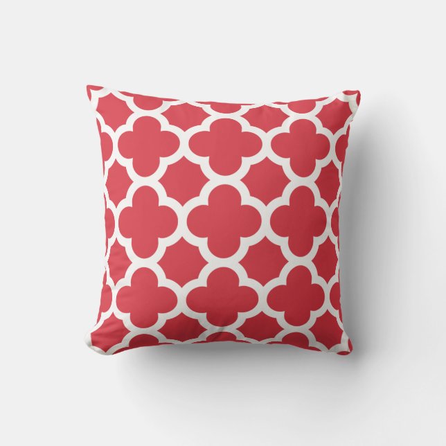 Rood Sierkussen Quatrefoil (Voorkant)