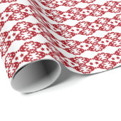 Rood siersterpatroon cadeaupapier (Rol Hoek)