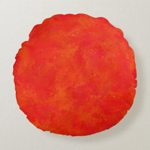 Rood Sinaasappel Abstract patroon Rond Kussen