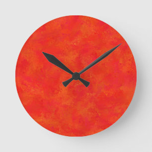 Rood Sinaasappel Abstract patroon Ronde Klok