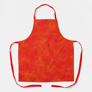 Rood Sinaasappel Abstract patroon Schort