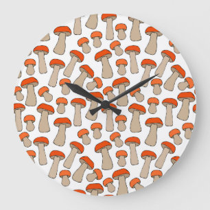 Rood Sinaasappel Aspen Paddenstoelen Patroon Grote Klok