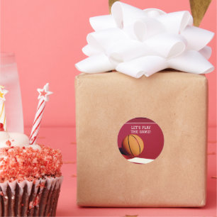 Rood Sinaasappel basketbal sport classic ronde sti Ronde Sticker