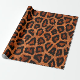 Rood Sinaasappel Bruin Zwart Leopard Dierenprint Cadeaupapier