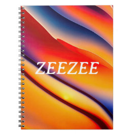 Rood, Sinaasappel en blauw Wavy Abstract Notitieboek