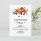 Rood, Sinaasappel en Salie Bloemen Menu (Staand voorkant)