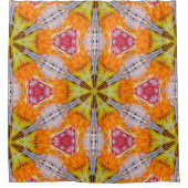 Rood, Sinaasappel, Geel Abstact Douchegordijn (Voorkant)