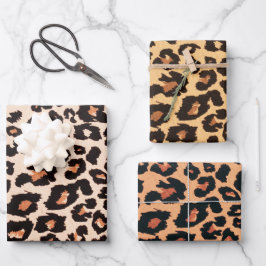 Rood Sinaasappel Geel Zwart Leopard Dierenprint Inpakpapier Vel