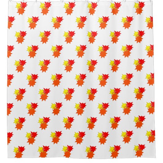Rood Sinaasappel Gele uitbarsting Douchegordijn (Voorkant)