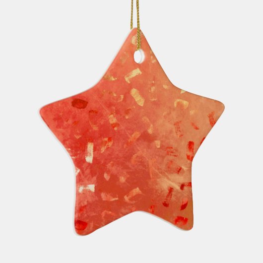 Rood Sinaasappel Goud Glitter Kerst Keramisch Ornament (Rechts)