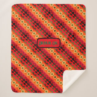 Rood Sinaasappel Groen Azteken Sherpa Deken