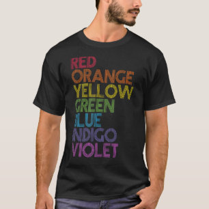 Rood Sinaasappel Groen Geel Blauw Indigo Violet Ra T-shirt