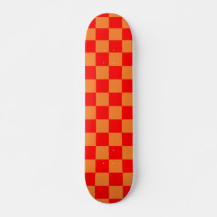 Rood Sinaasappel ingecheckt patroon Skateboard