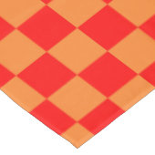 Rood Sinaasappel ingecheckt patroon Tafelkleed (Gekanteld)