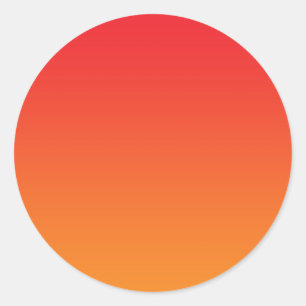 Rood & Sinaasappel Ombre Ronde Sticker