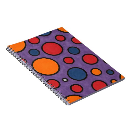 Rood & Sinaasappel Polka-Dot Notitieboek (Rechterzijde)