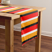 Rood Sinaasappel strepen Pattern Design Korte Tafelloper (Voorbeeld)