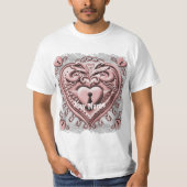 Rood slot Hart T-shirt (Voorkant)