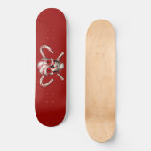 Rood snoepsuikerriet Skull Skateboard (Voorkant)