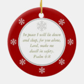 Rood: Snowflake Banner Memorial: Afbeelding Orname Keramisch Ornament (Achterkant)