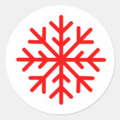 Rood snowflake sticker 1,5 inch rond (Voorkant)