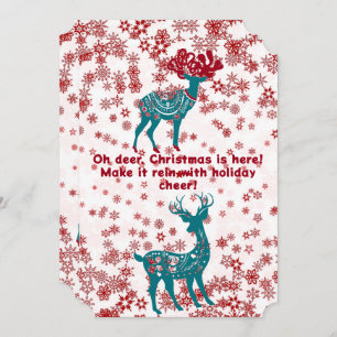 Rood snowflakes wit feestdagenkaart