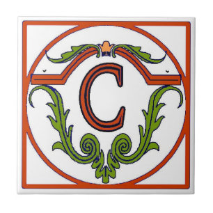 Rood Spaans letter Tegel C Tegeltje