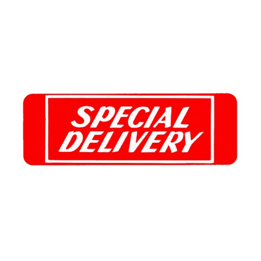 Rood Speciale Levering Mailing Sticker Label (Voorkant)
