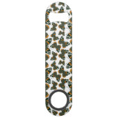 Rood spiegelvlinderpatroon speed flessenopener (Voorkant)