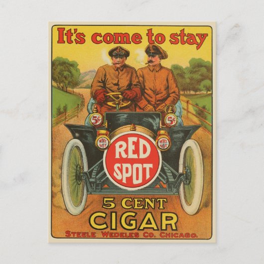  Rood Spot Cigar Ad Briefkaart (Voorkant)