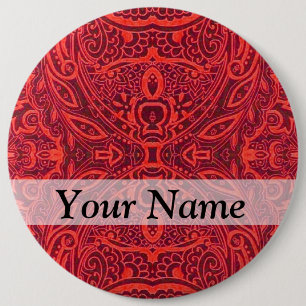 Rood stammaskerpatroon ronde button 6,0 cm