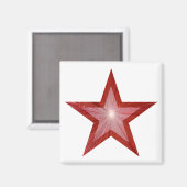 Rood Star friet magneet wit (Voorkant / Achterkant)