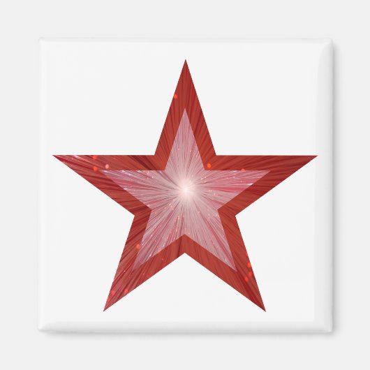 Rood Star friet magneet wit (Voorkant)