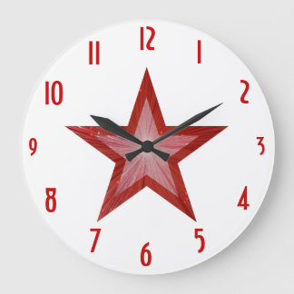 Rood Star 'getallen' klok rond wit